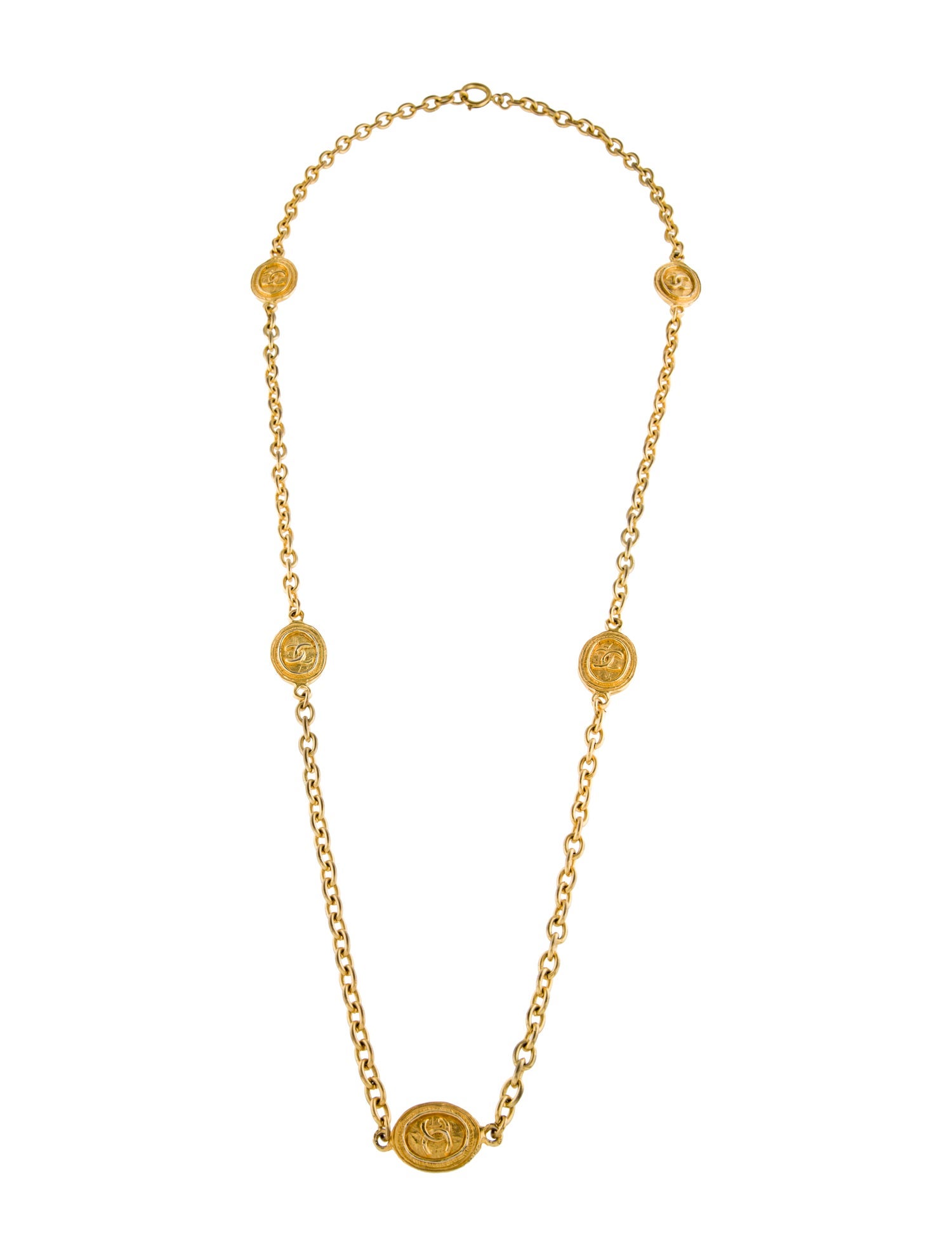 Chanel Vintage CC Station Necklace