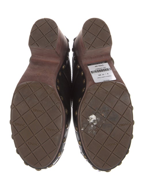 Chanel Interlocking CC Logo Leather Mules