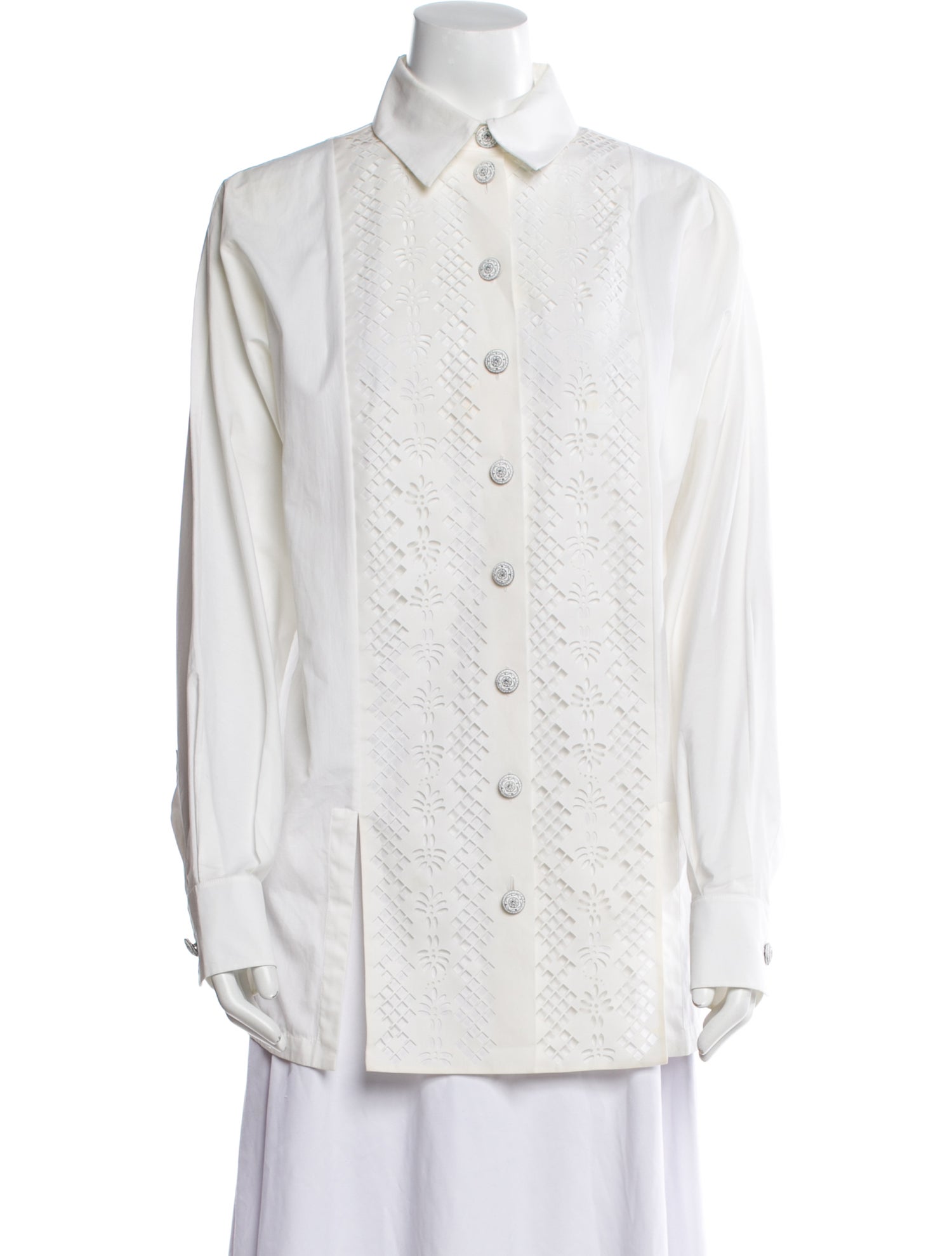 Chanel 2018 Long Sleeve Button-Up Top