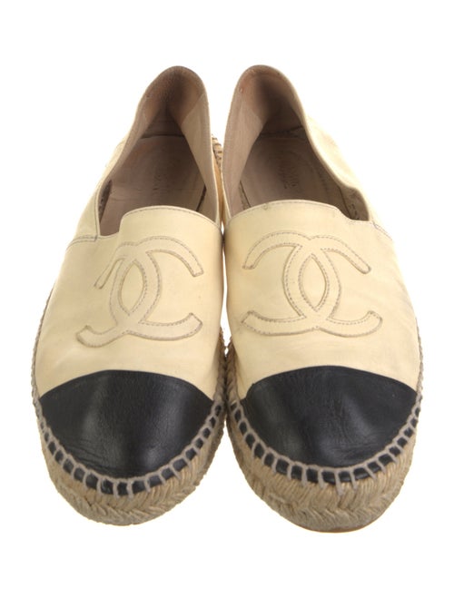 Chanel Interlocking CC Logo Leather Espadrilles