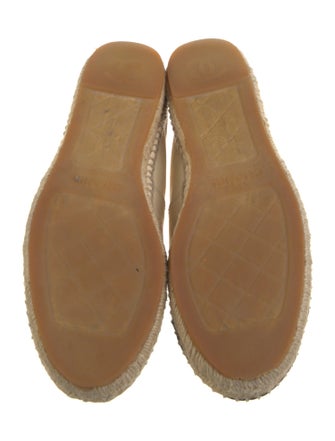 Chanel Interlocking CC Logo Leather Espadrilles