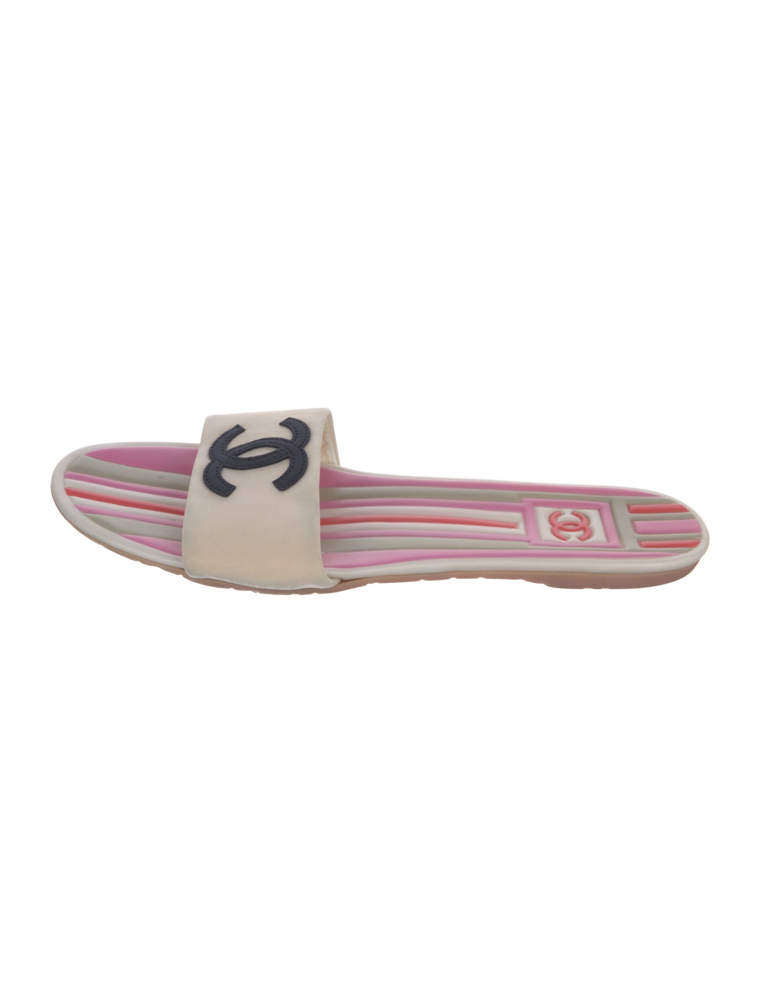 【可愛いリボン♡】CHANEL CCロゴ フラットミュール Chanel 2023 Interlocking CC Logo Slides - Blue Sandals