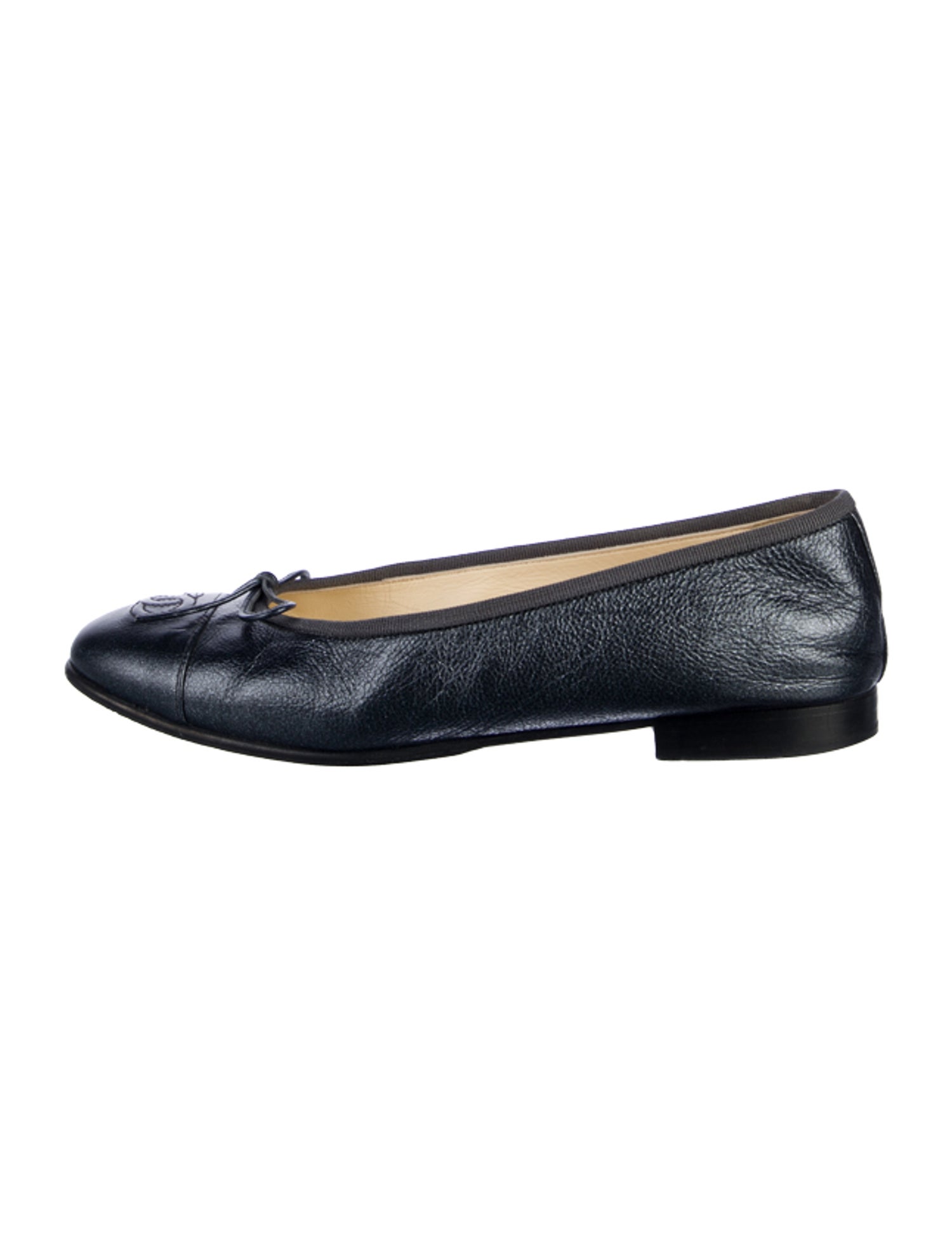 Chanel Interlocking CC Logo Lambskin Ballet Flats