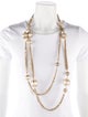 Chanel Faux Pearl CC Station Necklace