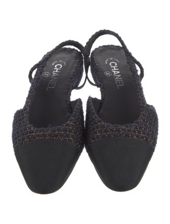 Chanel 2019 Interlocking CC Logo Slingback Flats