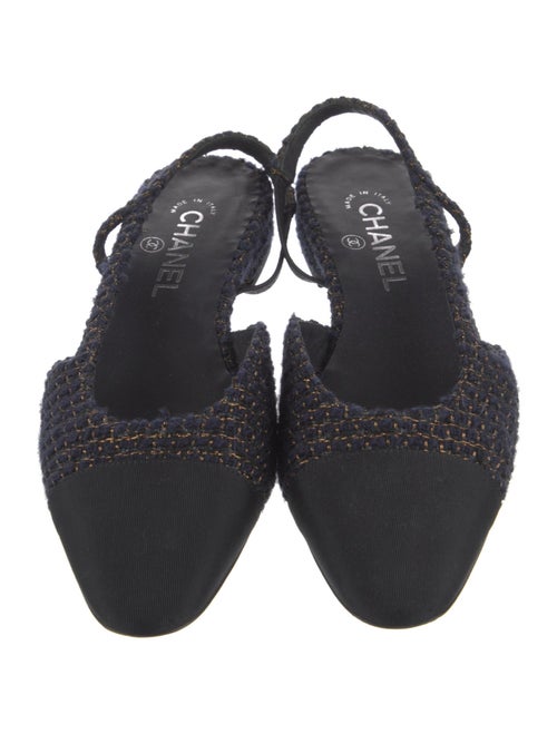 Chanel 2019 Interlocking CC Logo Slingback Flats