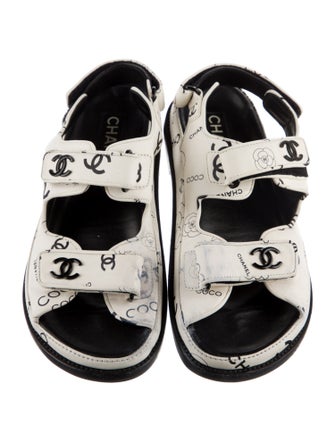 Chanel 2022 Interlocking CC Logo Slingback Sandals