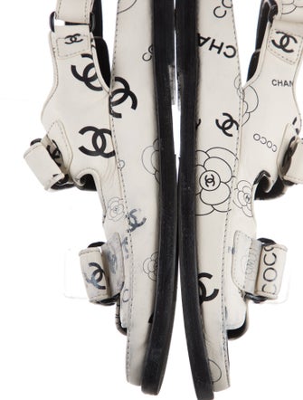 Chanel 2022 Interlocking CC Logo Slingback Sandals
