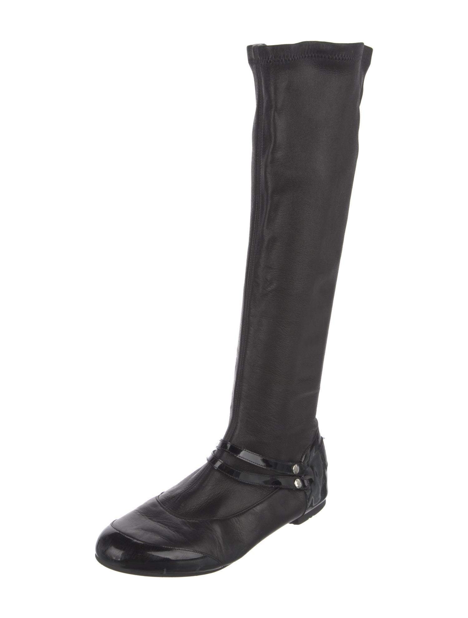 Chanel Interlocking CC Logo Leather Riding Boots