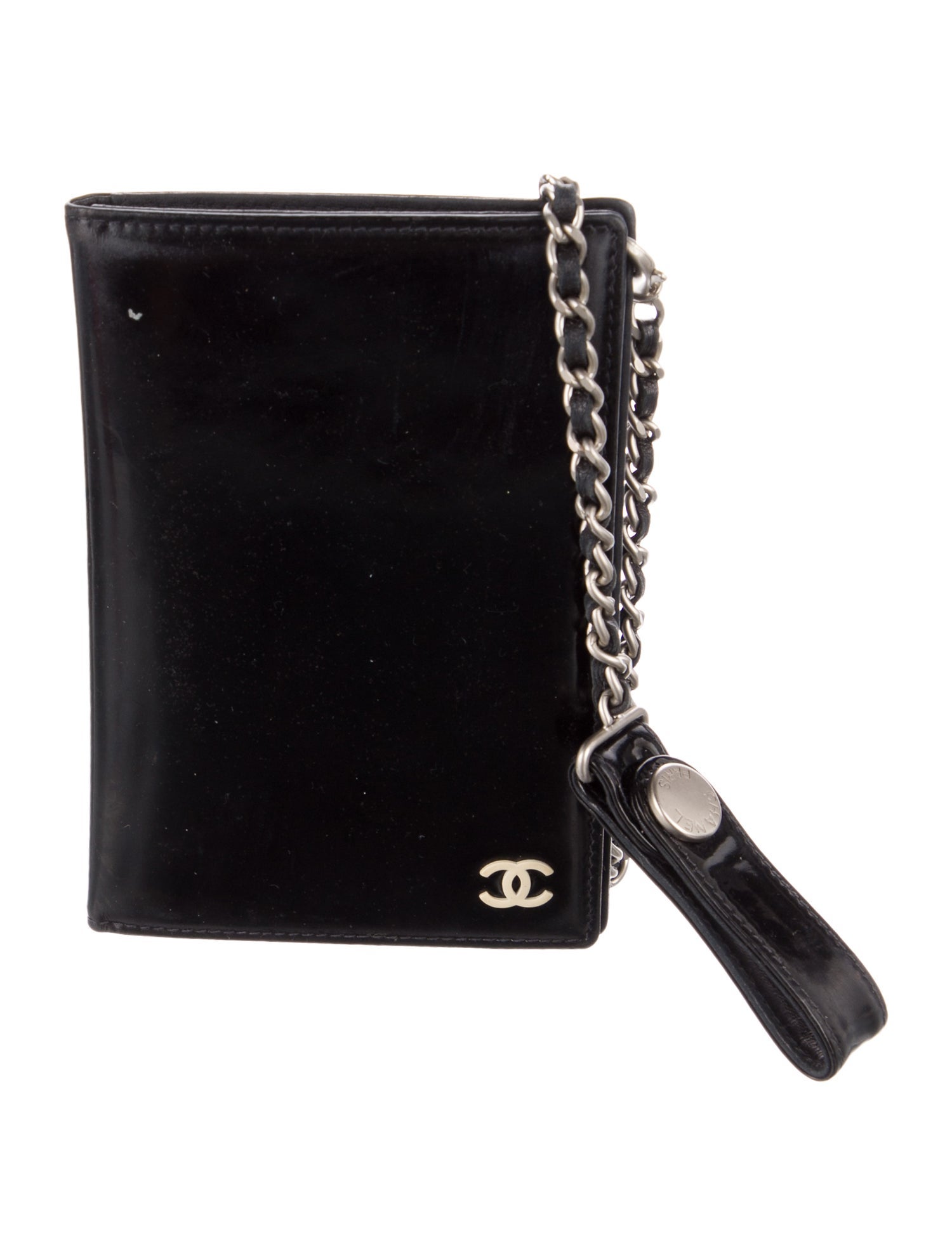 Chanel Patent Leather Chain Link Passport Holder