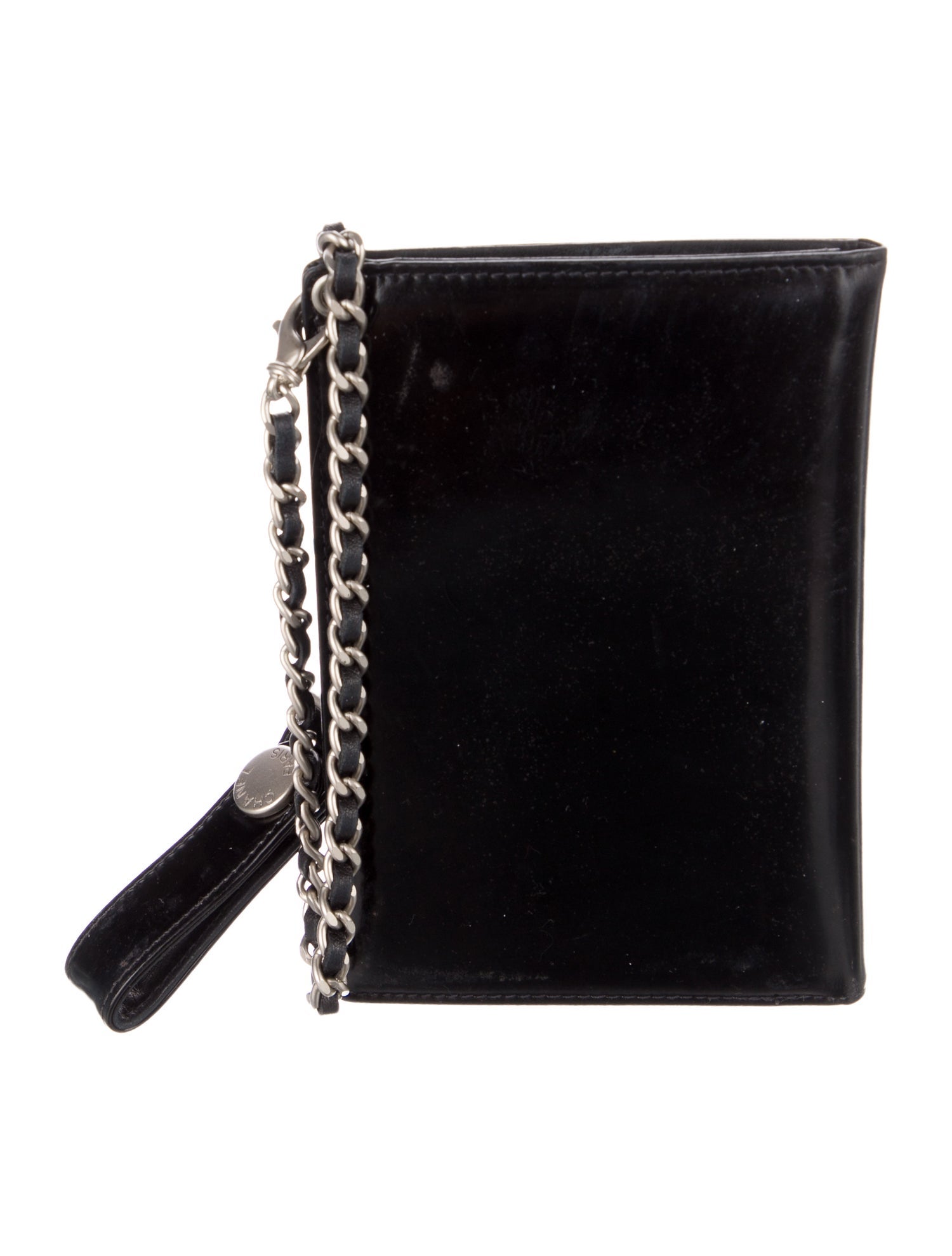 Chanel Patent Leather Chain Link Passport Holder
