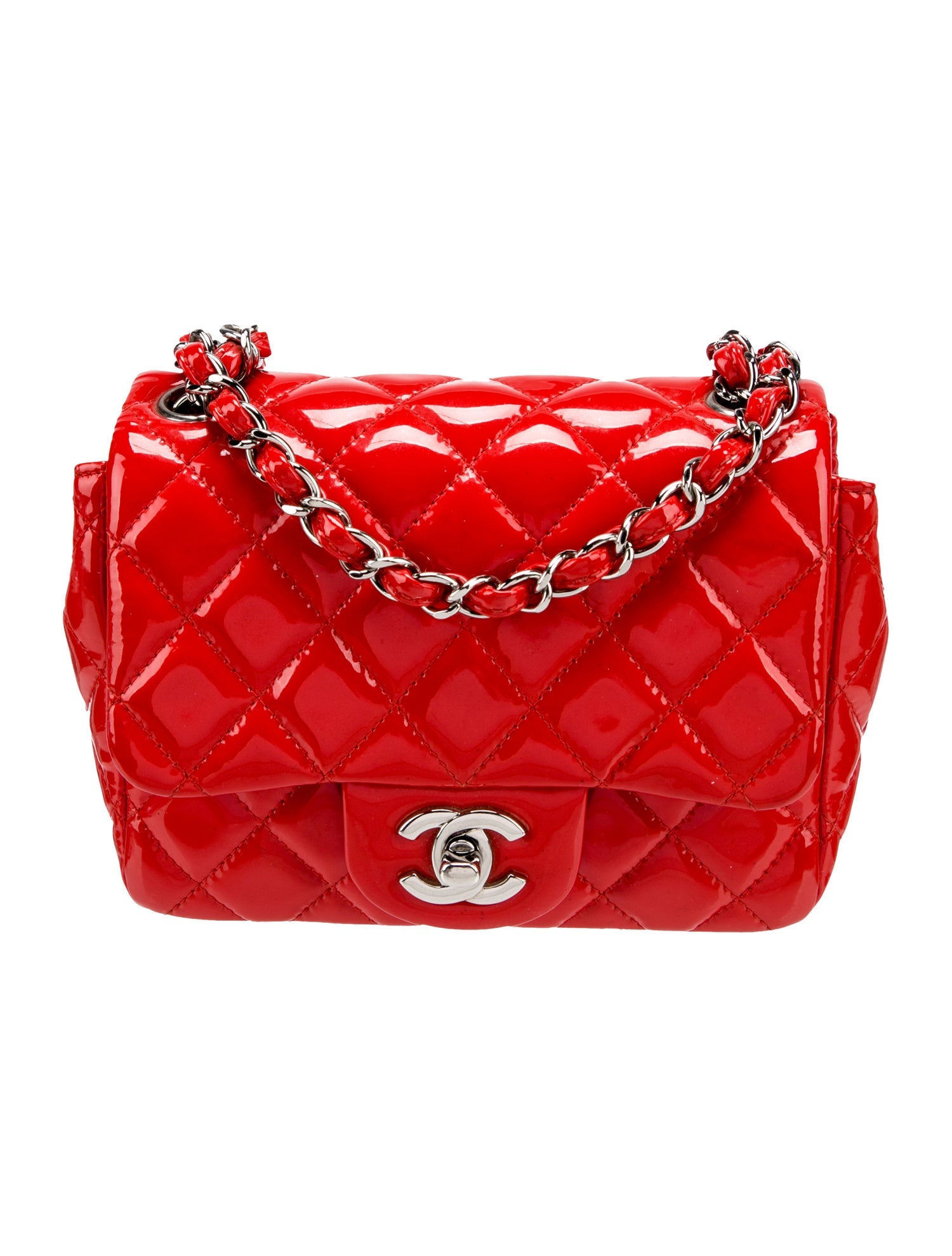 Chanel Classic Patent Mini Square Flap Bag