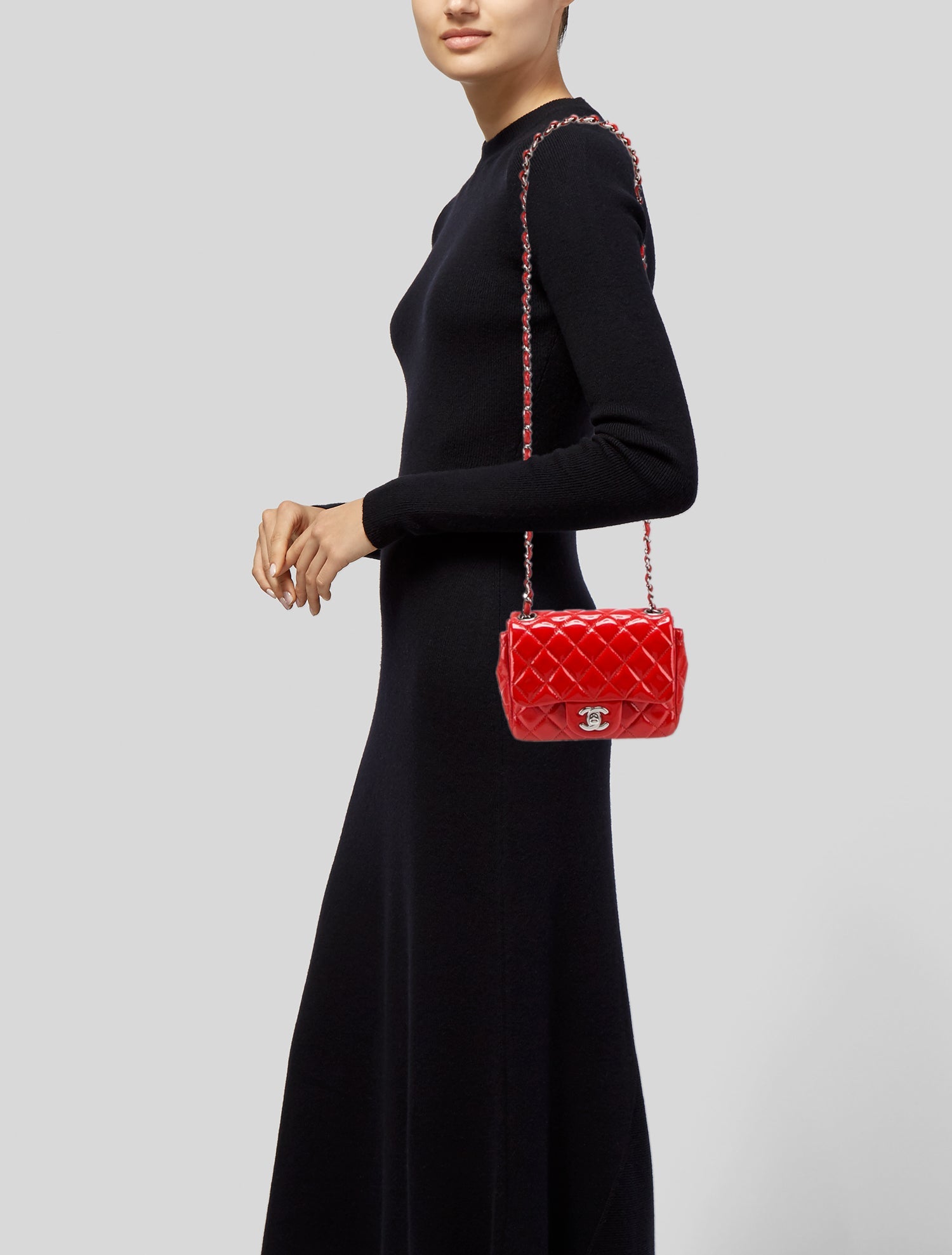 Chanel Classic Patent Mini Square Flap Bag