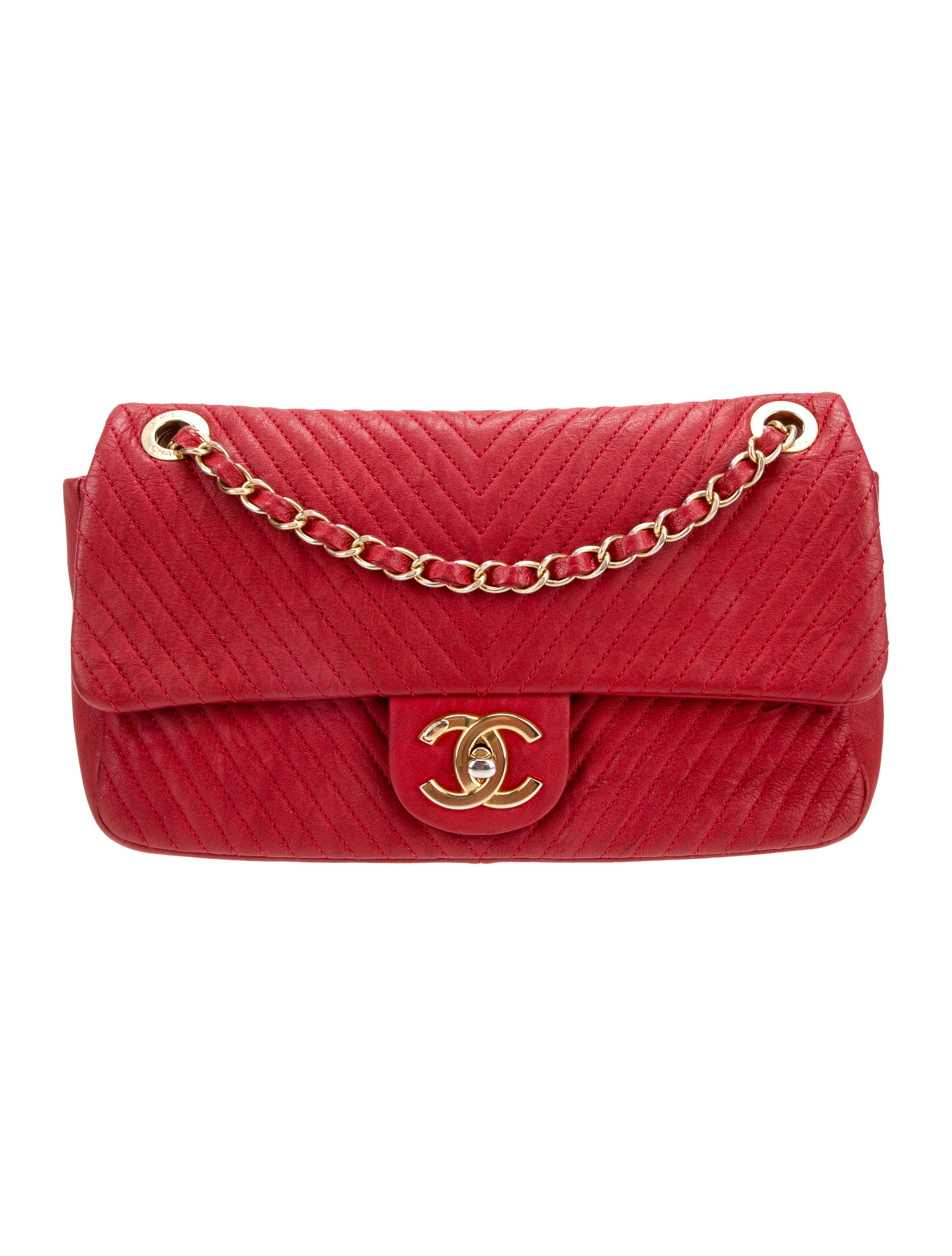 Chanel Medium Surpique Chevron Flap Bag