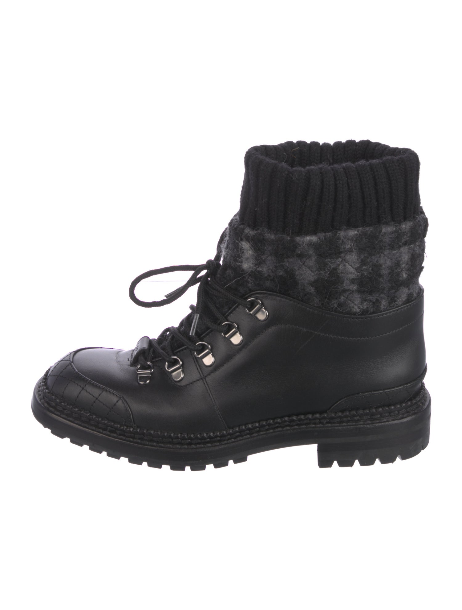 Chanel 2016 Interlocking CC Logo Combat Boots