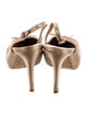 Chanel Interlocking CC Logo Satin Slingback Pumps