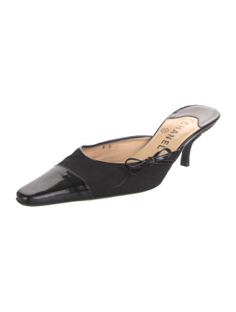 Chanel Interlocking CC Logo Canvas Mules