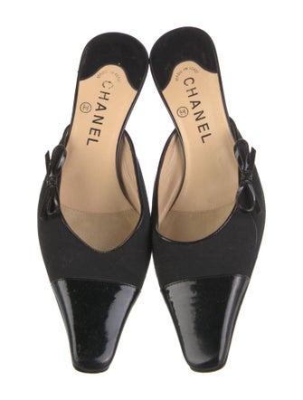 Chanel Interlocking CC Logo Canvas Mules