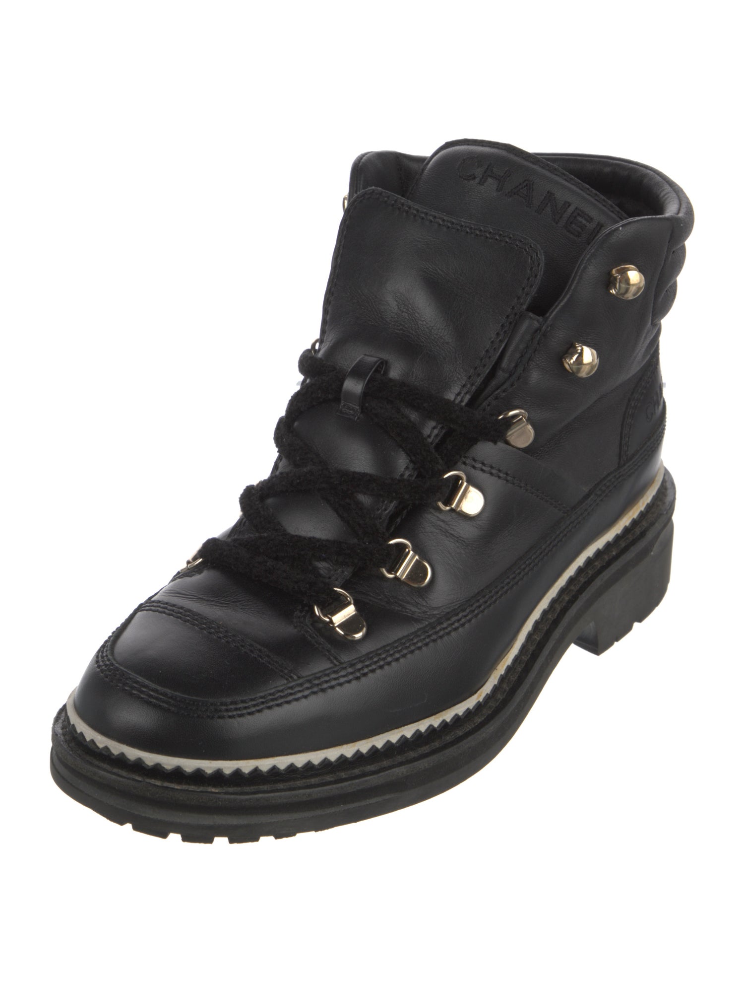 Chanel Leather Combat Boots