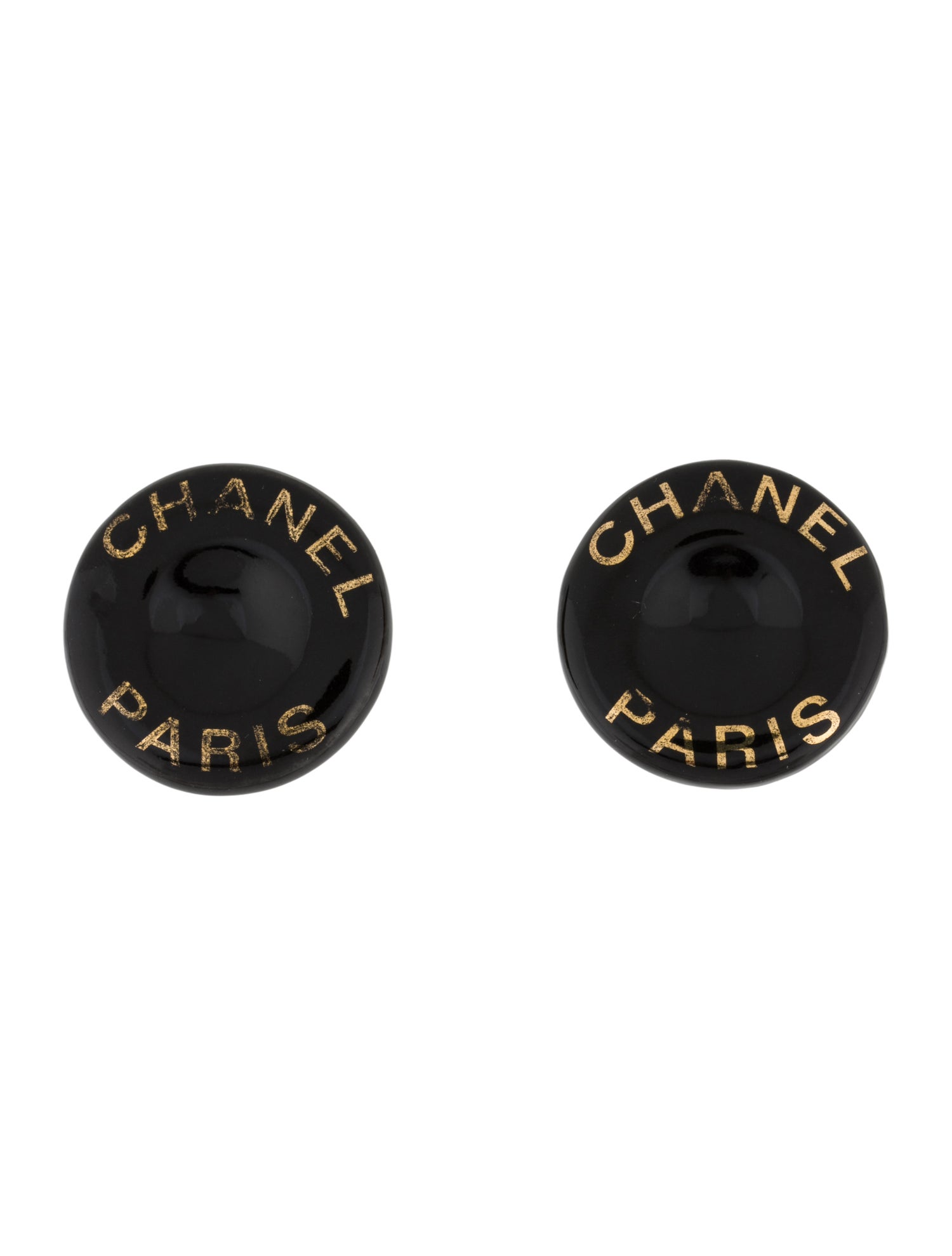 Chanel Vintage Resin Logo Clip-On Earrings