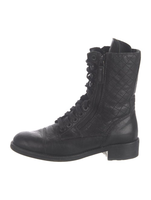 Chanel Interlocking CC Logo Leather Combat Boots
