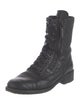 Chanel Interlocking CC Logo Leather Combat Boots