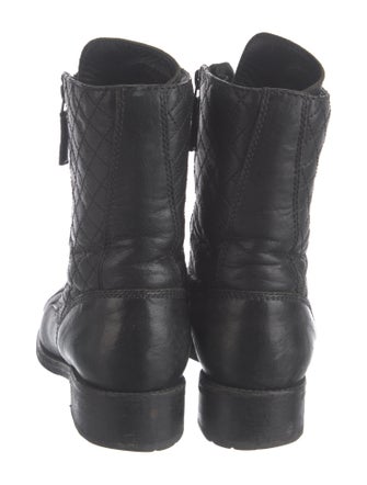 Chanel Interlocking CC Logo Leather Combat Boots