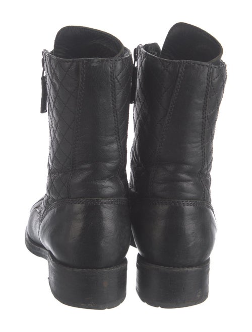 Chanel Interlocking CC Logo Leather Combat Boots