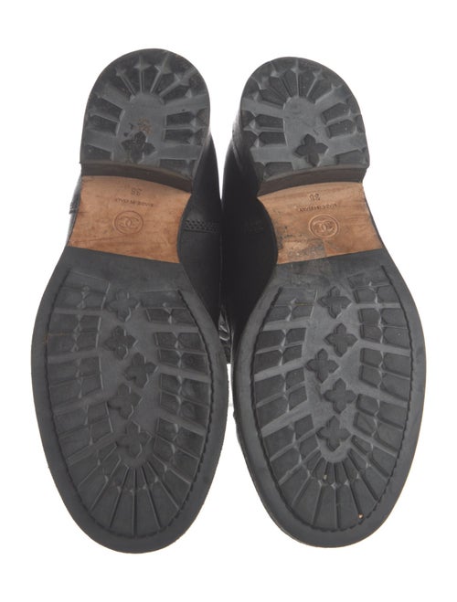 Chanel Interlocking CC Logo Leather Combat Boots