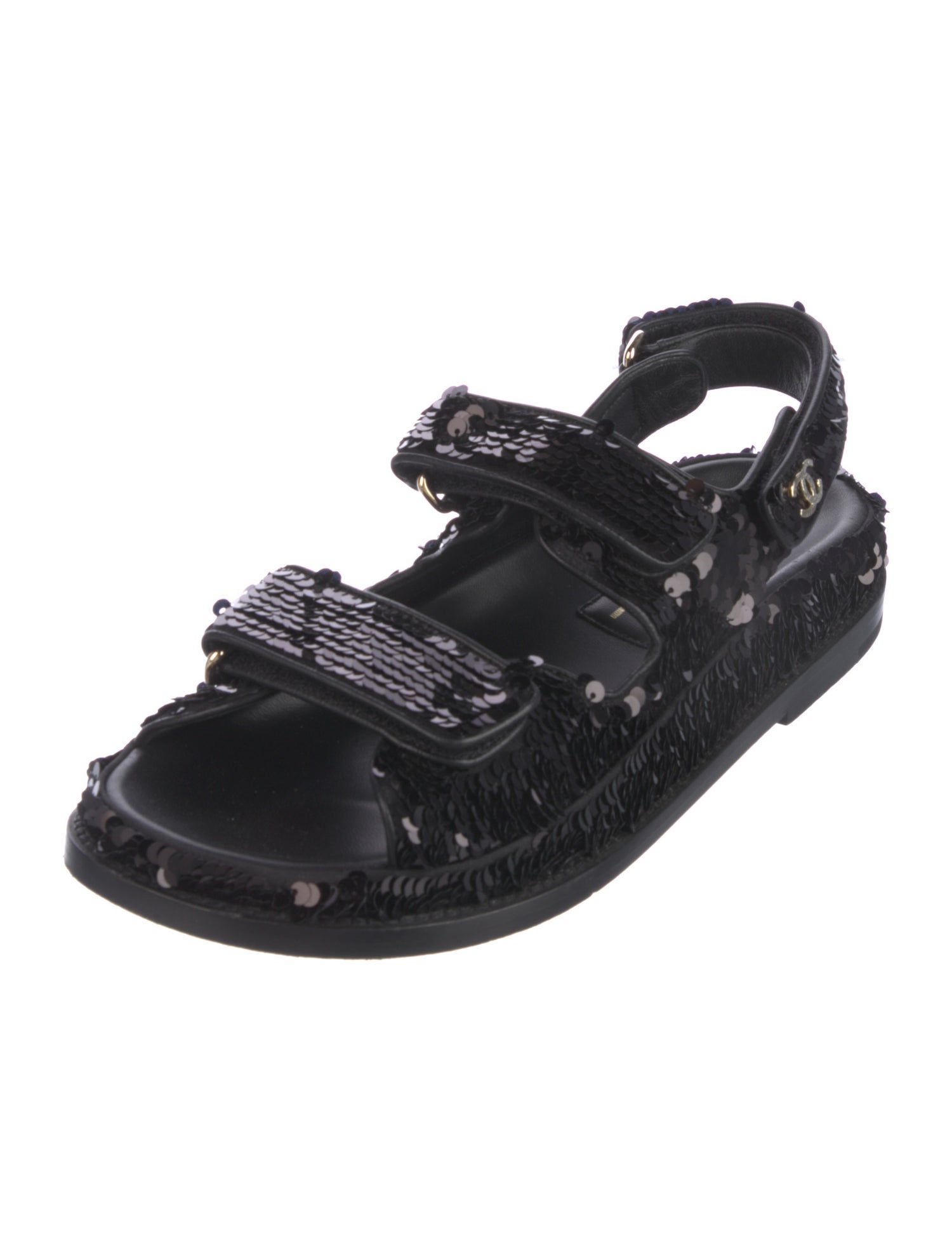 Chanel 2022 Interlocking CC Logo Slingback Sandals