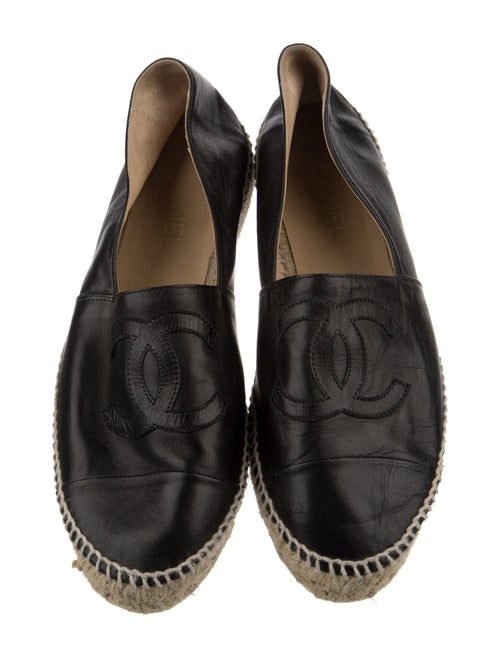Chanel Interlocking CC Logo Lambskin Espadrilles