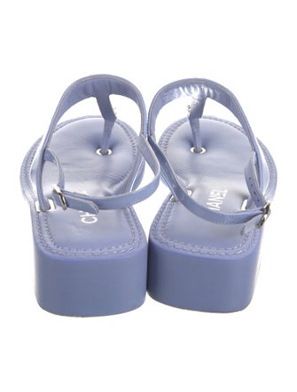 Chanel 2022 Interlocking CC Logo T-Strap Sandals