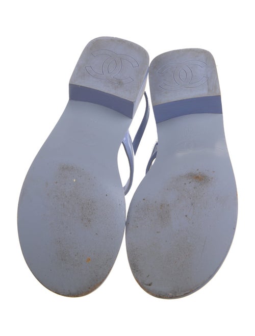 Chanel 2022 Interlocking CC Logo T-Strap Sandals