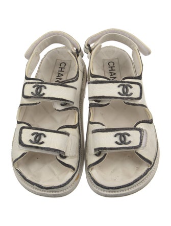 Chanel Interlocking CC Logo Leather Sandals