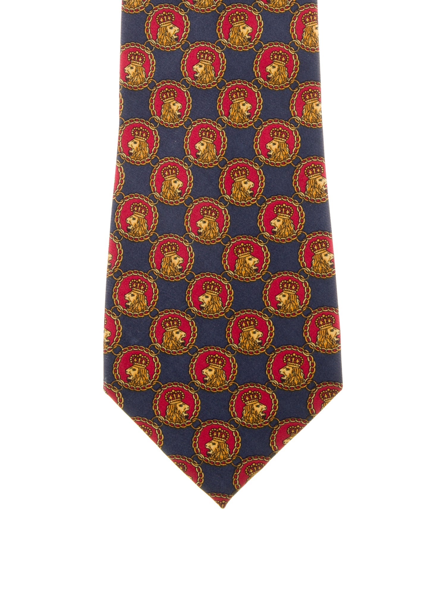 Chanel Lion Silk Pattern Tie