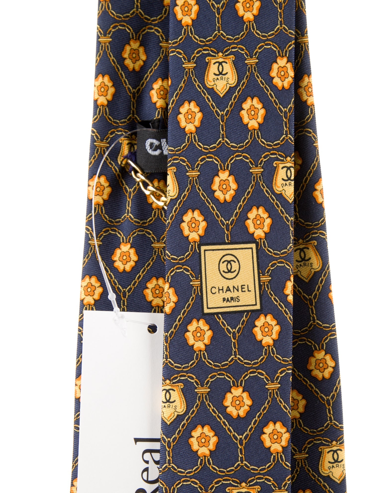 Chanel CC Silk Pattern Tie