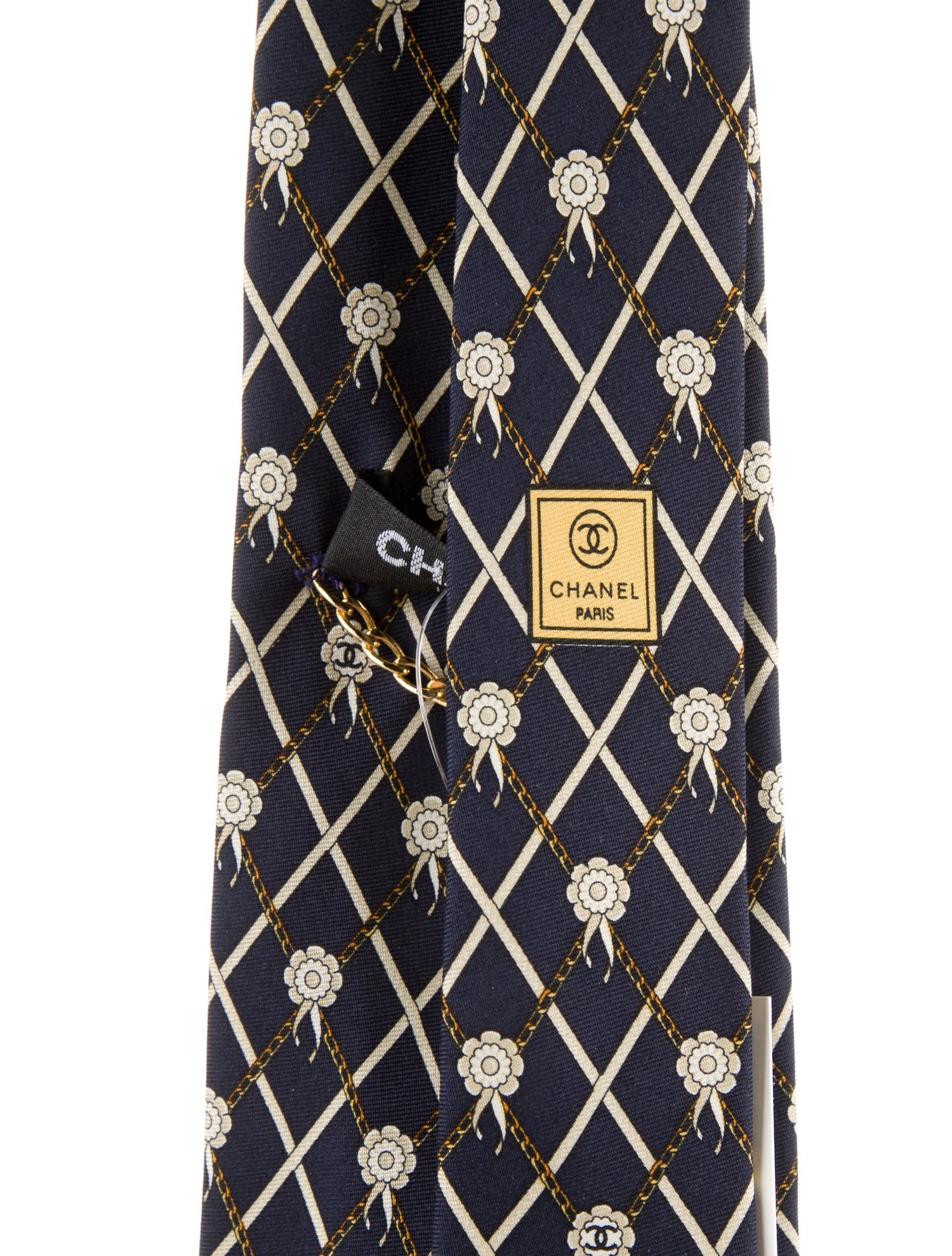 Chanel CC Silk Pattern Tie