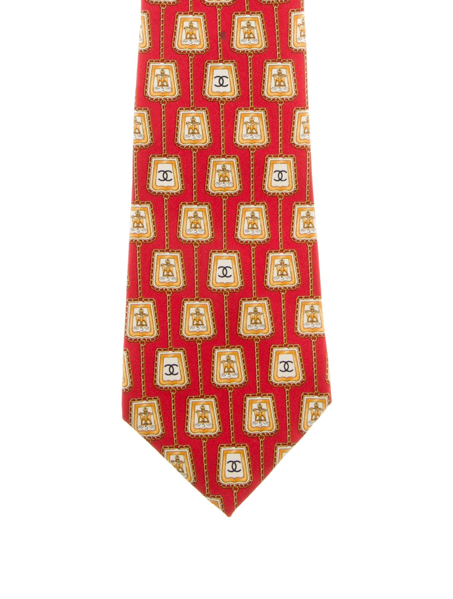 Chanel CC Silk Pattern Tie