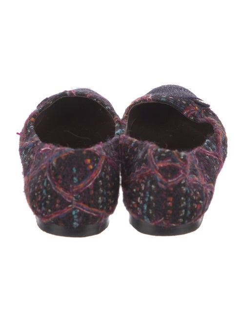 Chanel Interlocking CC Logo Tweed Ballet Flats