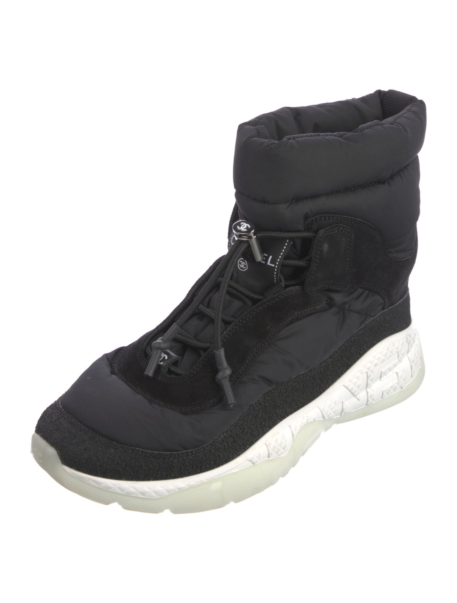 Chanel 2021 Interlocking CC Logo Lace-Up Boots