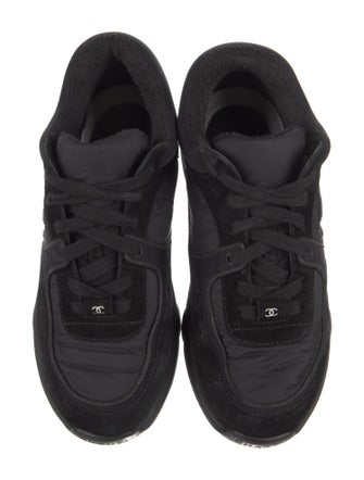 Chanel Interlocking CC Logo Suede Sneakers