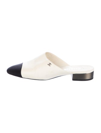 Chanel Interlocking CC Logo Leather Mules