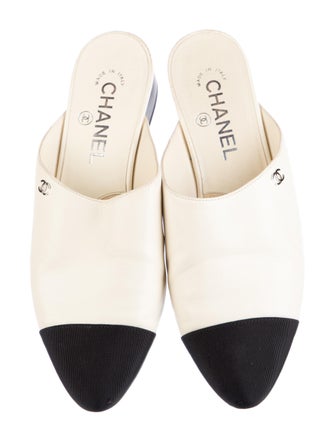 Chanel Interlocking CC Logo Leather Mules