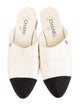 Chanel Interlocking CC Logo Leather Mules