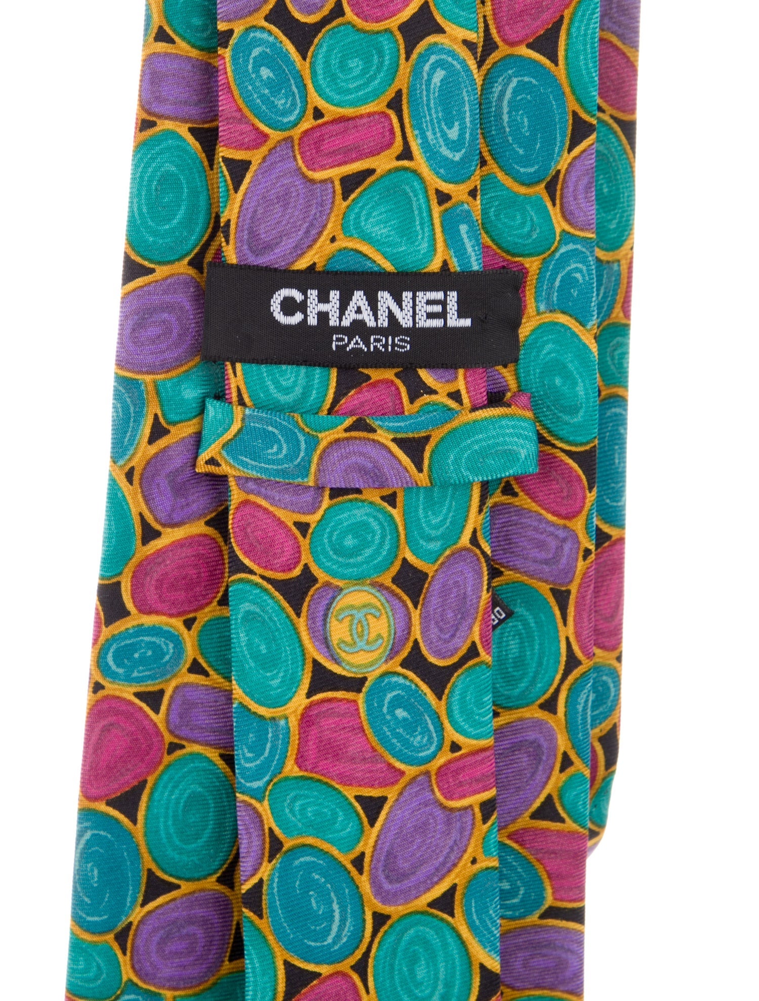 Chanel Silk Abstract Print Tie