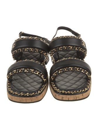 Chanel 2022 Interlocking CC Logo Slingback Sandals