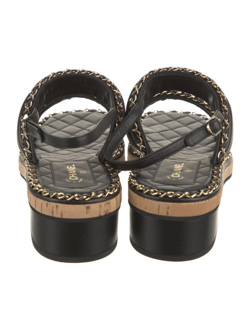 Chanel 2022 Interlocking CC Logo Slingback Sandals