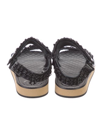 Chanel 2022 Interlocking CC Logo Slingback Sandals