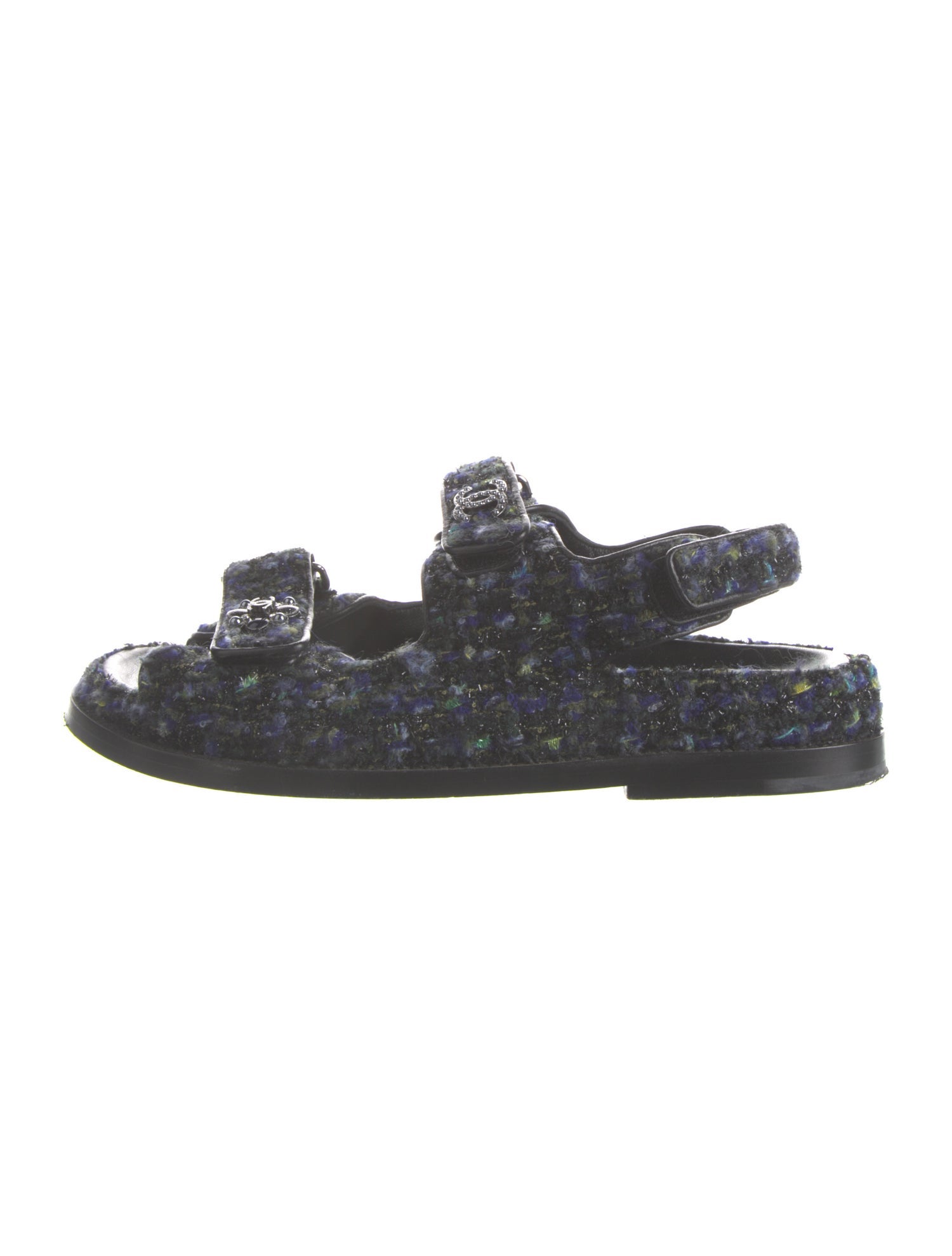 Chanel 2022 Interlocking CC Logo Slingback Sandals