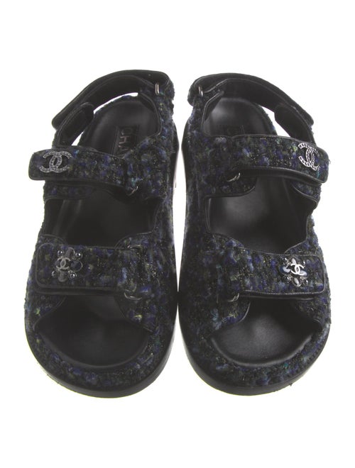 Chanel 2022 Interlocking CC Logo Slingback Sandals